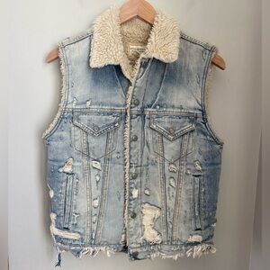 Ralph Lauren Denim & Supply Denim Sherpa Sleeveless Vest Size M